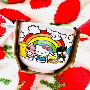 🍜 Hello Kitty ceramic bowl with chopsticks